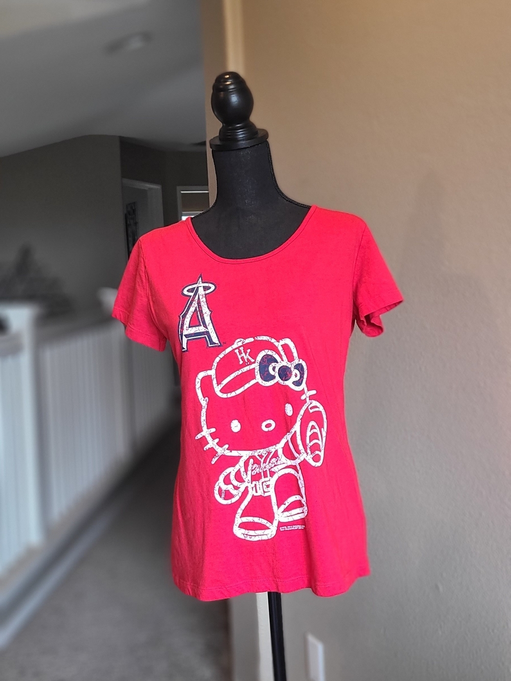 Sanrio Hello Kitty Red Graphic Tee with Angels Logo